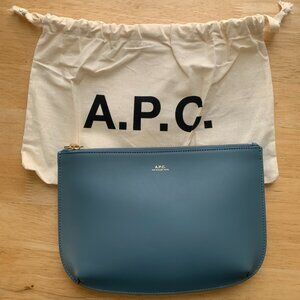 APC NWT Sarah Clutch Pouch Blue & Gold